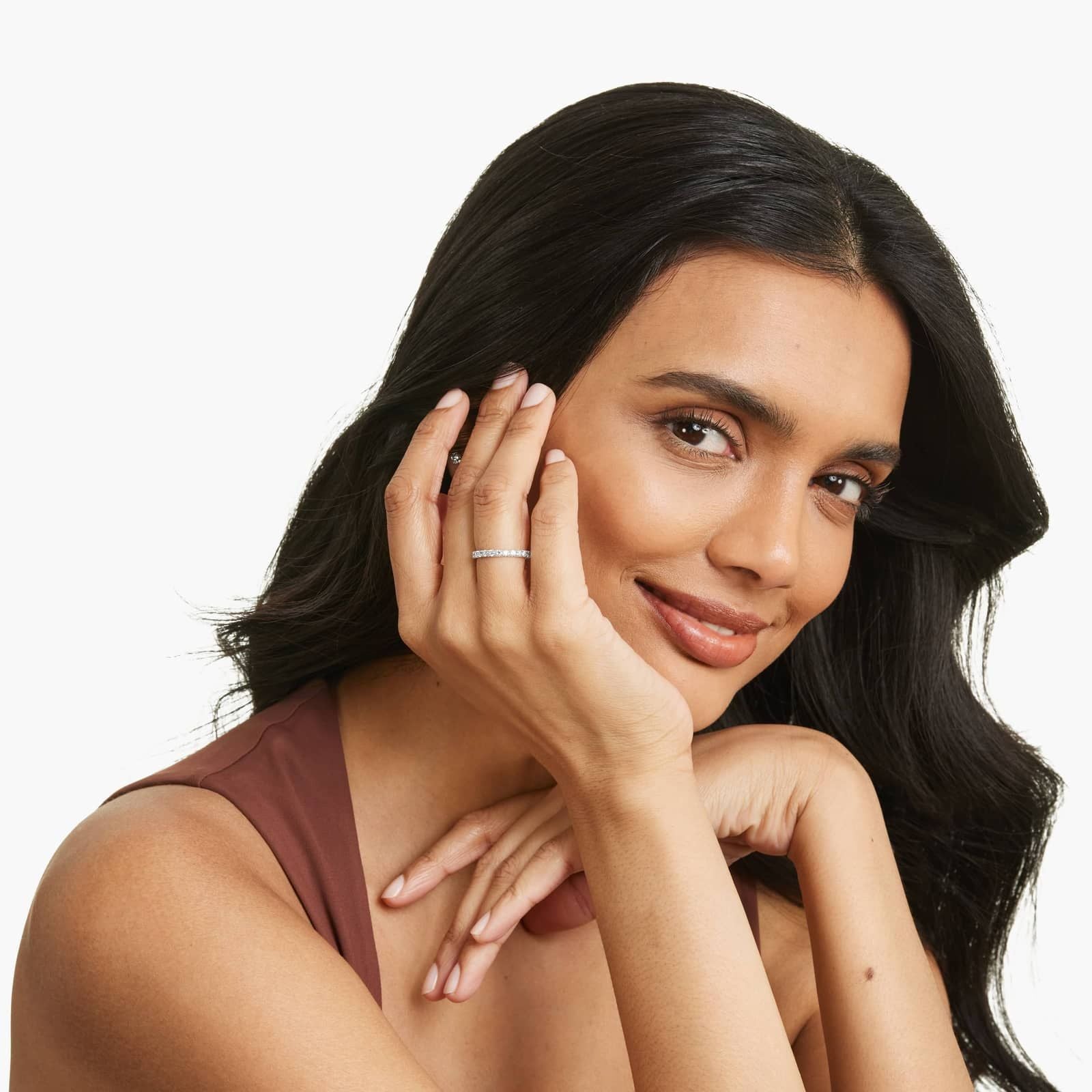 French Pavé Eternity Ring With Lab-Grown Diamonds In 14K Gold (2.50mm)