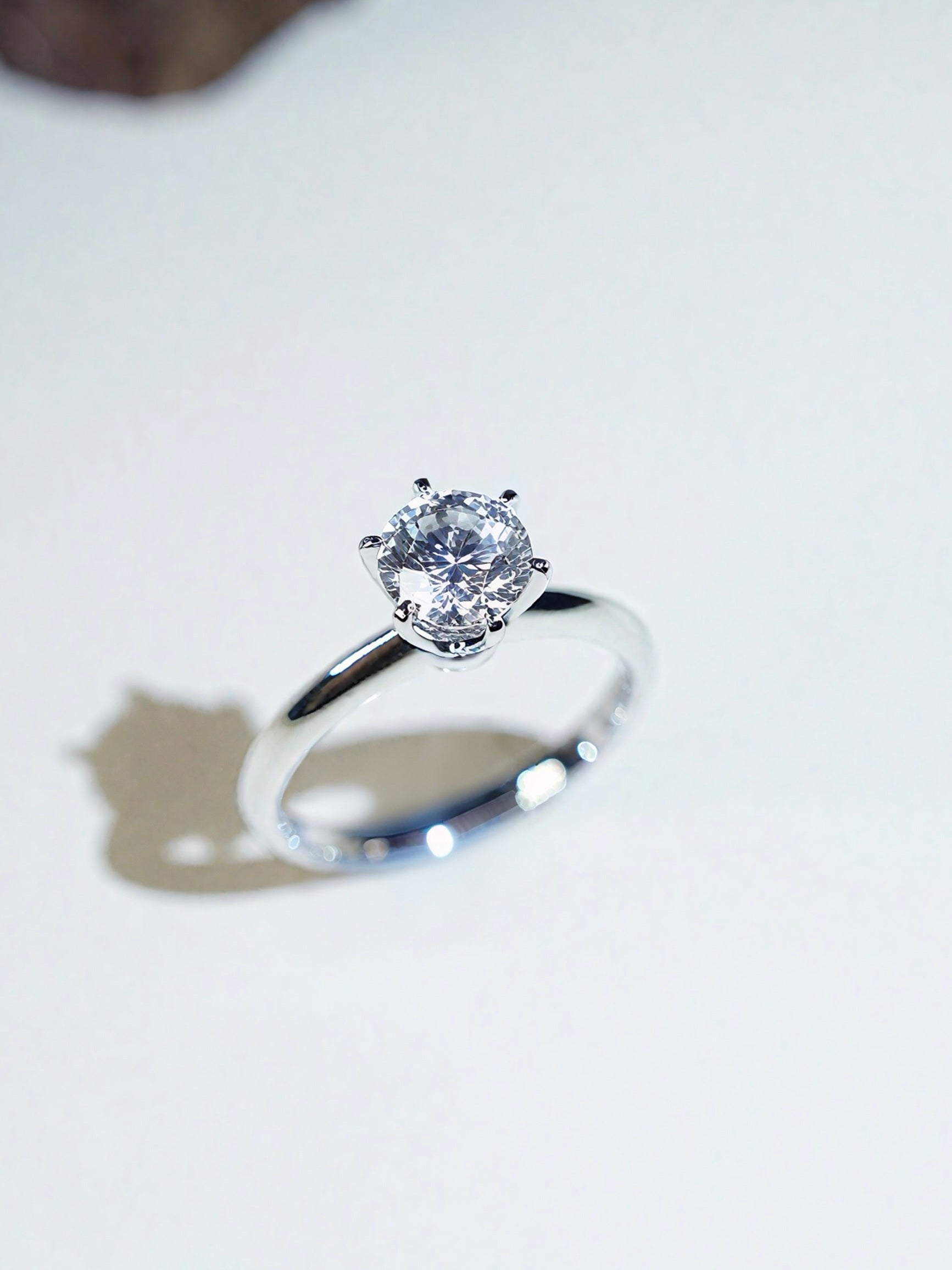 18K Gold Lab Grown Diamond Ring - Heart Cut Four-Prong Solitaire Romantic Engagement Ring