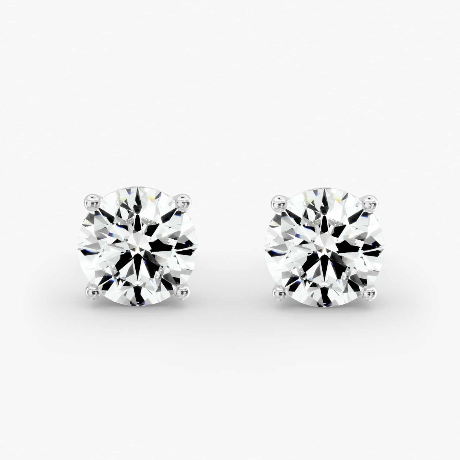 Four Prong Custom Diamond Stud Earrings