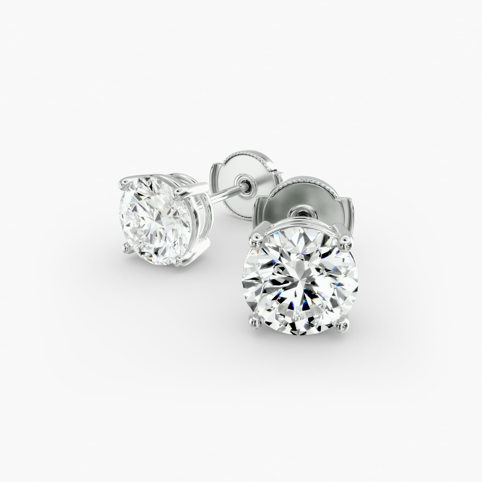 Four Prong Custom Diamond Stud Earrings