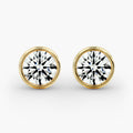 Bezel Custom Diamond Stud Earrings Shown in 2 ct. Total
