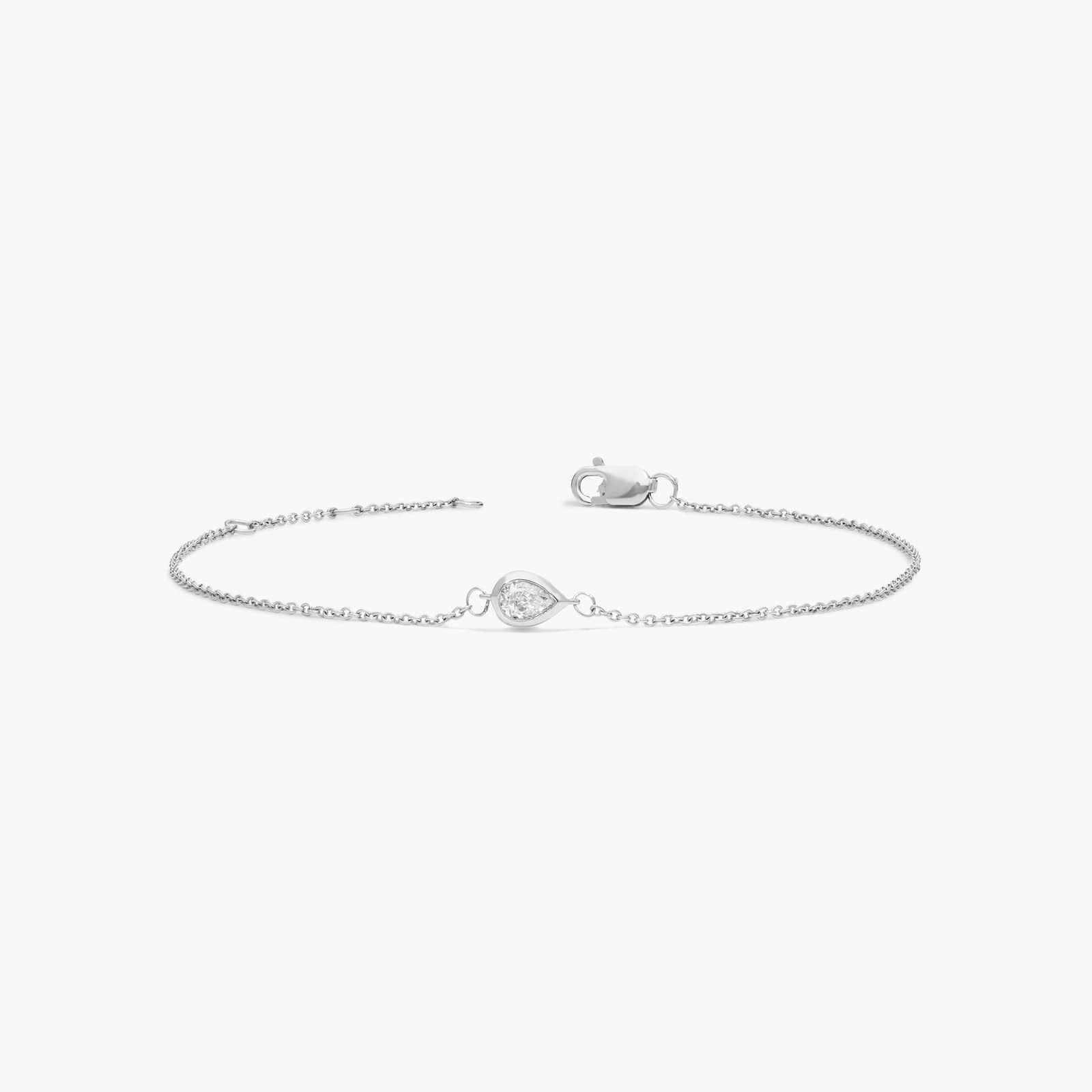 Mini Bezel Set Pear Cut Diamond Bracelet (1/6 ct. tw.)