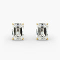 Emerald Cut Custom Diamond Stud Earrings Shown in 2 ct. Total