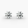 Eight Prong Octagon Cut Custom Diamond Stud Earrings Shown in 2 ct. Total