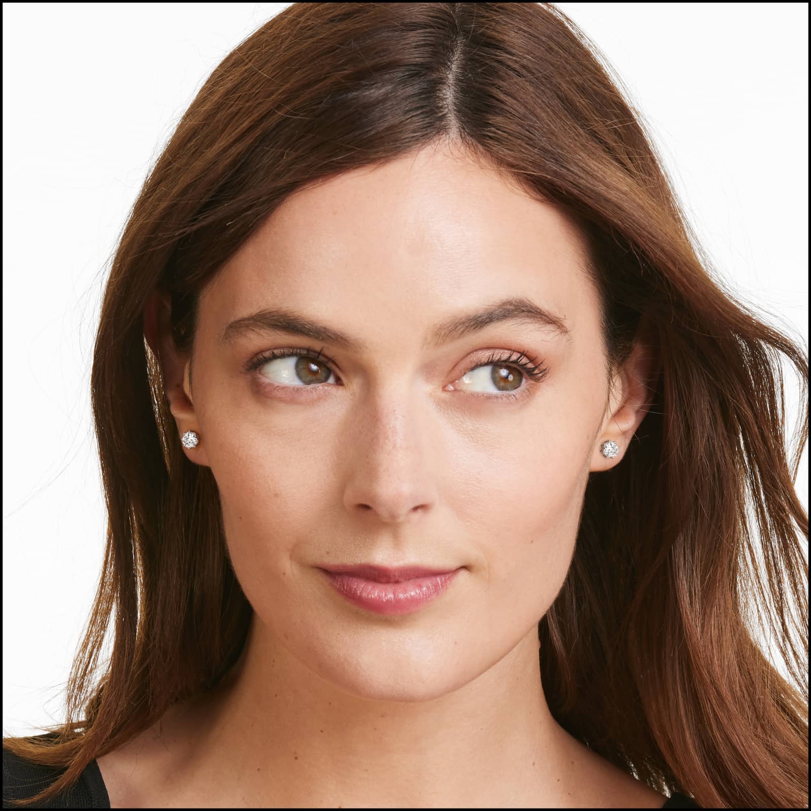 Eight Prong Octagon Cut Custom Diamond Stud Earrings Shown in 2 ct. Total