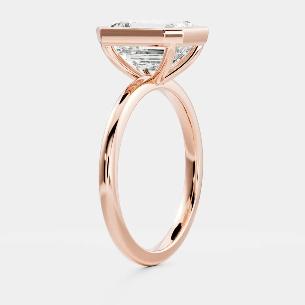 The Audrey Ring - Emerald Bezel Solitaire