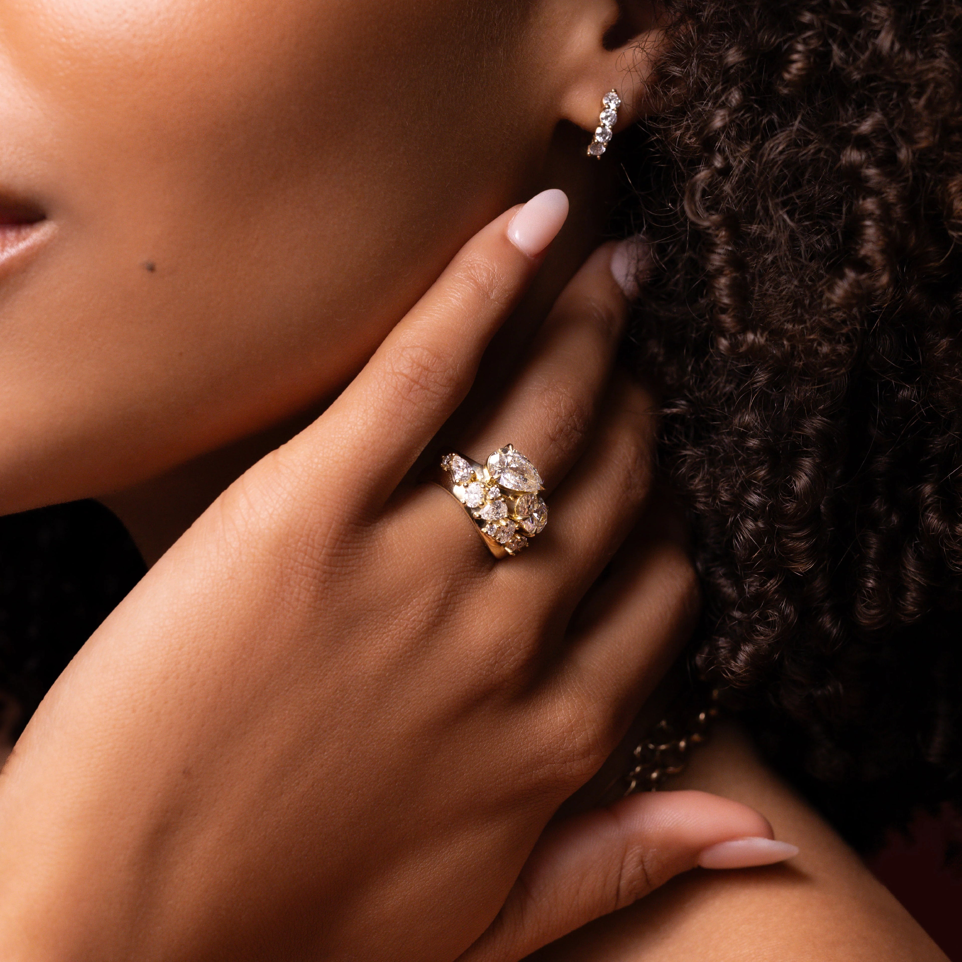 The Maëlys Ring - Oval and Pear Contoured Toi et Moi