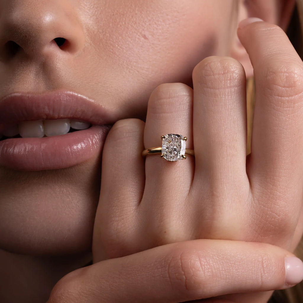 The Ophelia Ring - Elongated Cushion Solitaire