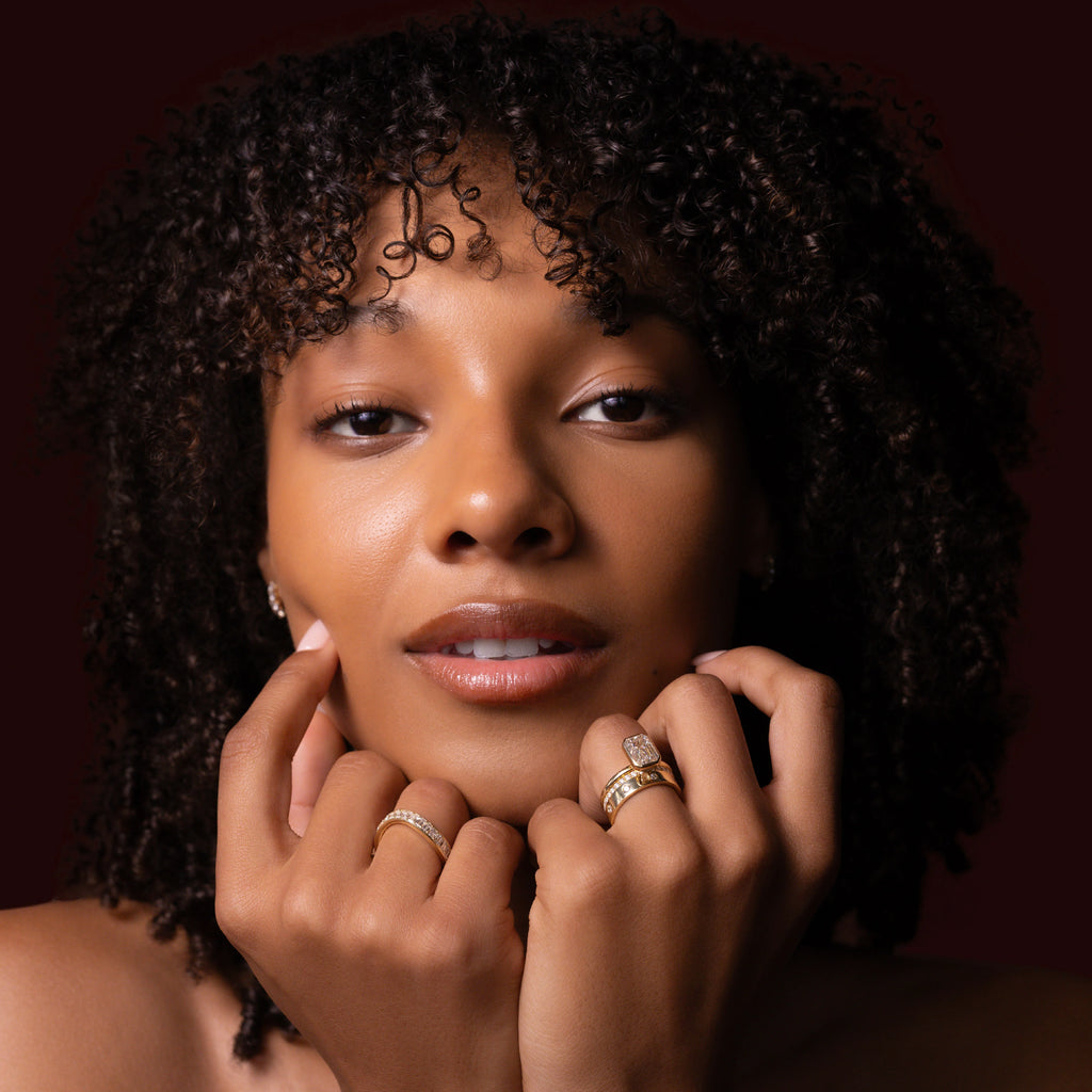 The Audrey Ring - Emerald Bezel Solitaire