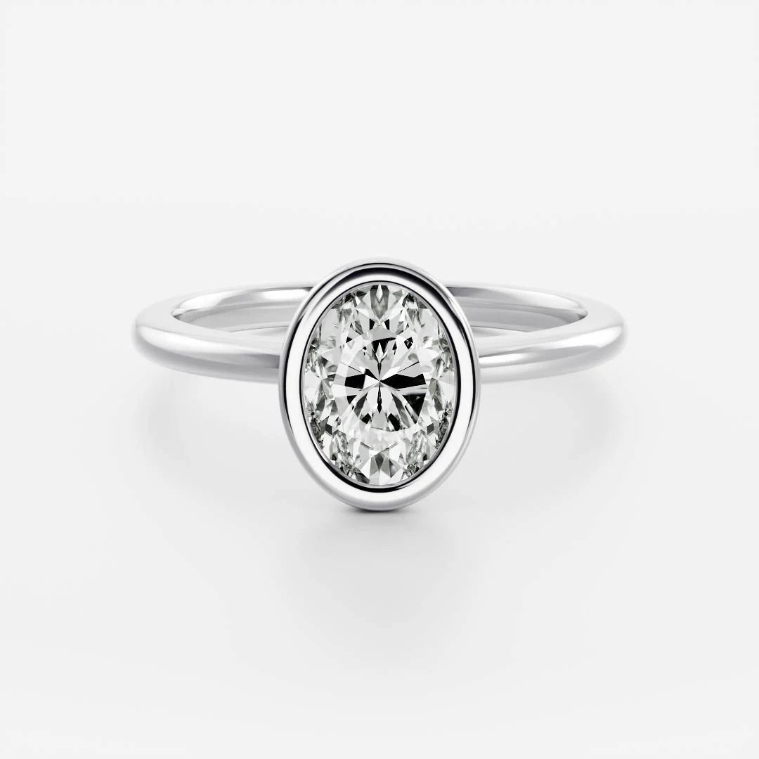 The Luise Ring - Oval Bezel Solitaire