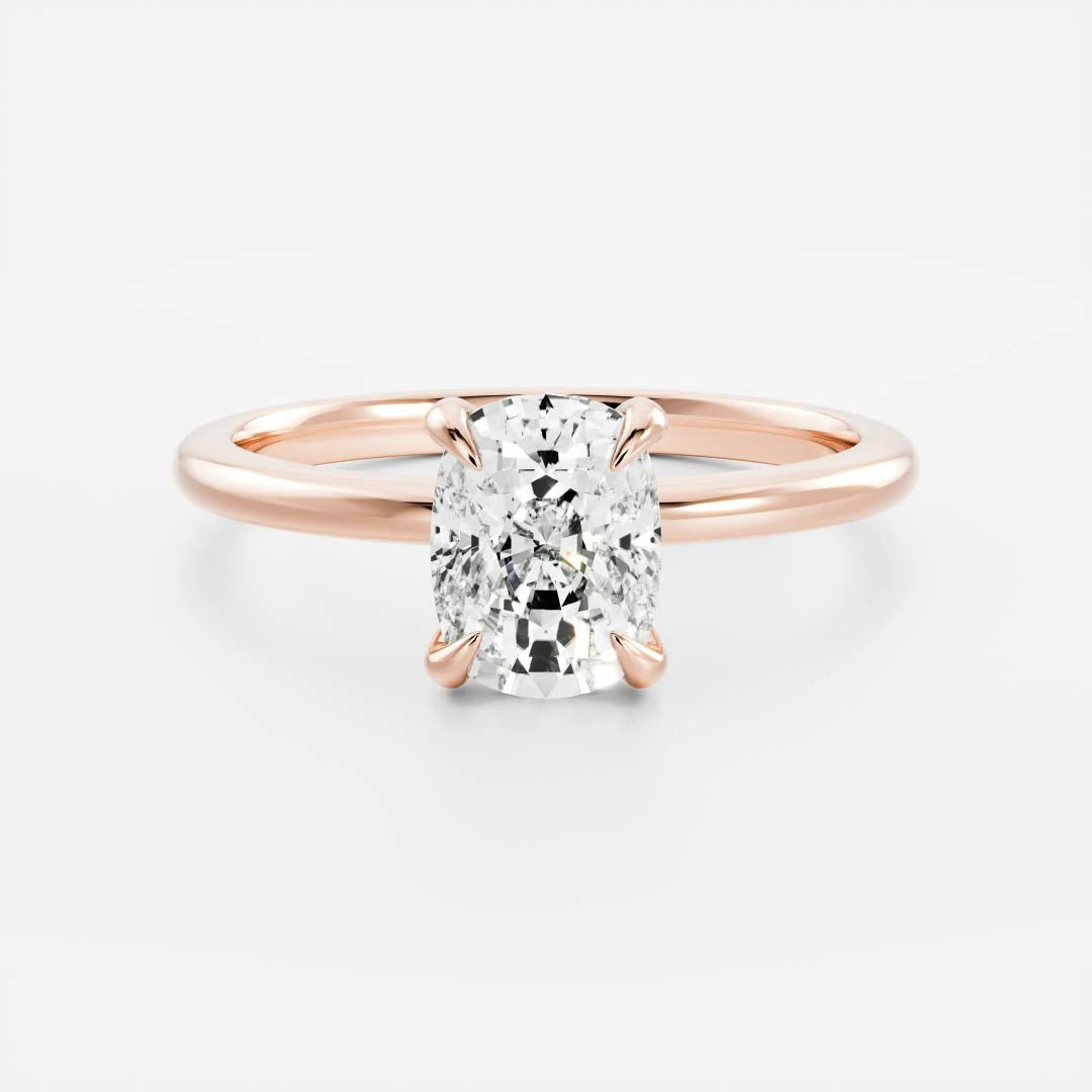 The Ophelia Ring - Elongated Cushion Solitaire