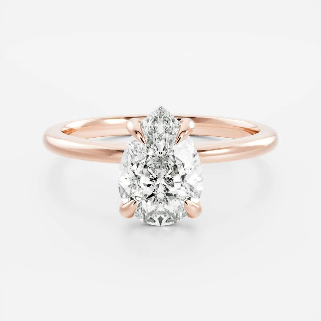 The Sophia Ring - Pear Solitaire