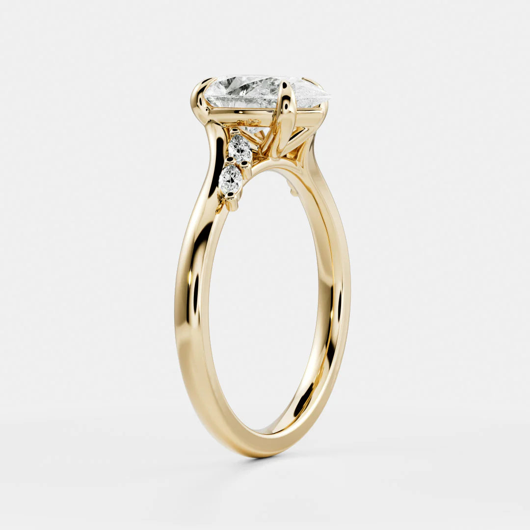 The Amira Ring - Pear with Marquise Accents