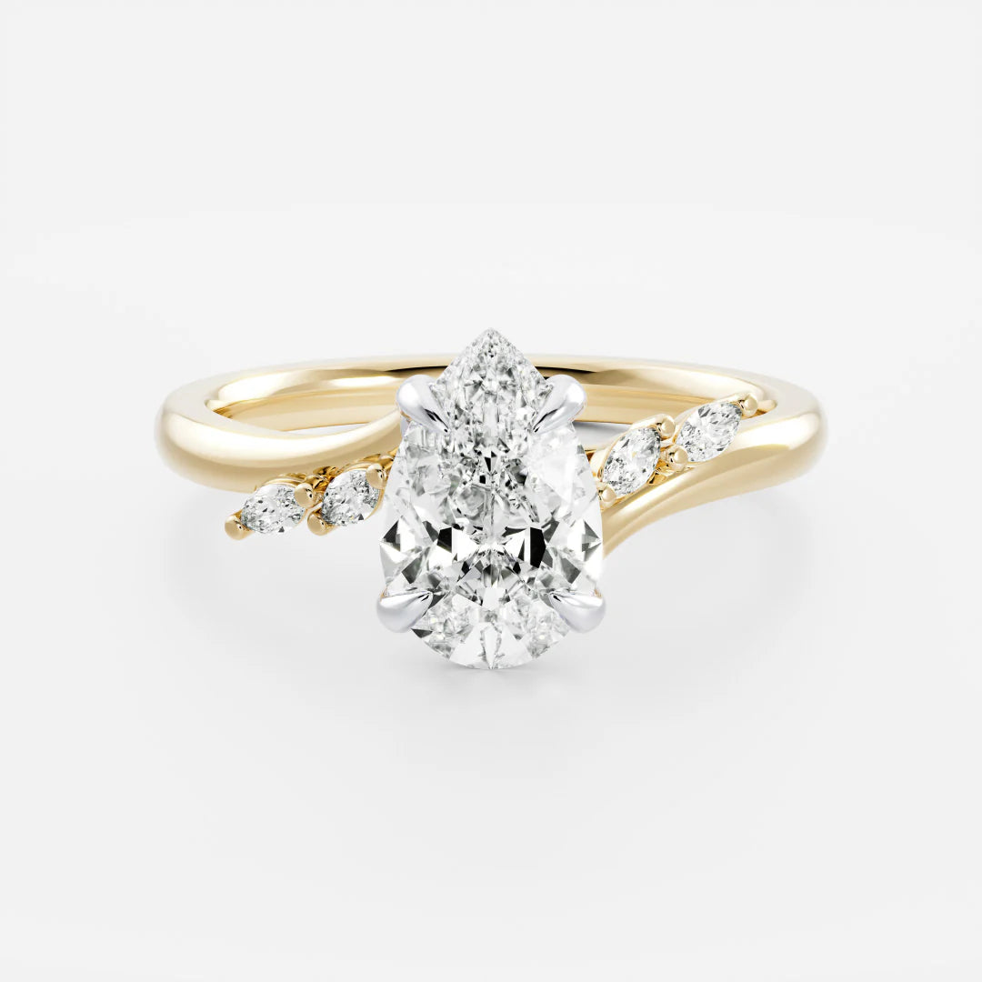 The Amira Ring - Pear with Marquise Accents